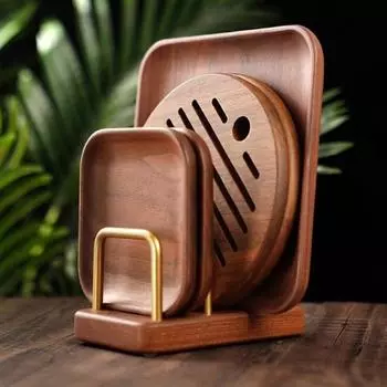 Кухонная подставка для разделочных досок с деревянным основанием, многослойная конструкция, устойчивый держатель для крышек кастрюль, органайзер для хранения противней A