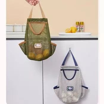 Кухонная подвесная сумка для хранения лука и чеснока Сетчатая сумка для хранения фруктов и овощей Креативная подвесная сумка для хранения Разное зелёный