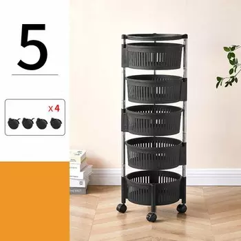 Кухонная полка Бытовая многослойная вращающаяся напольная полка для хранения фруктов и овощей Полка для хранения продуктов