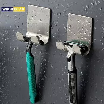 Кухонная полка для бритвы из нержавеющей стали, органайзер для ванной комнаты, держатель для бритвы на присоске, настенные крючки, полка для бритвы, стеллаж для хранения в ванной комнате
