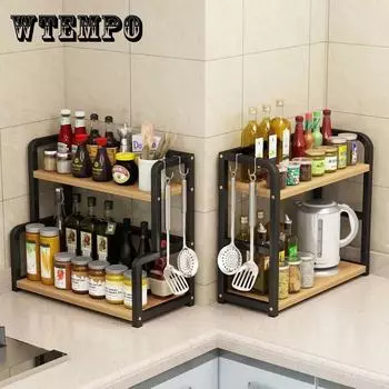 Кухонная полка для хранения, домашняя полка для хранения приправ, напольная многослойная стойка для хранения 35x 14.5 x 42cm