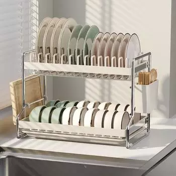 Кухонная полка для хранения Ins Полка для хранения посуды Сливная полка Бытовая многофункциональная миска и ящик для хранения палочек для еды Полка для мисок