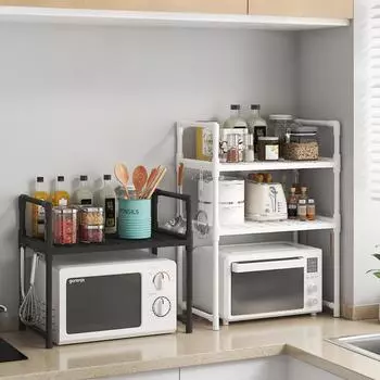 Кухонная полка для хранения микроволновых печей, полка для хранения духовки, многофункциональная кухонная приправа, большая емкость для хранения на кухне
