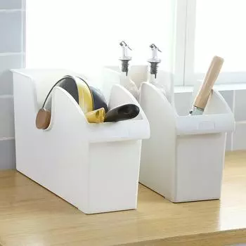 Кухонная полка для хранения, подставка для крышек кастрюль, подставка для специй, многофункциональная коробка для хранения и организации косметики в ванной 1pc абрикосовый