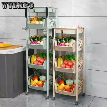 Кухонная полка, напольная, многослойные принадлежности для корзины для овощей, домашние игрушки, стеллаж для хранения фруктов, стеллаж для хранения закусок 3 layers