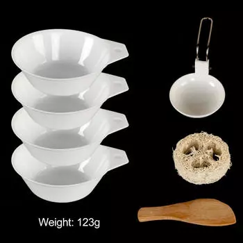 Кухонная посуда, посуда для смешивания на открытом воздухе, складная ложка для супа, легкая для походов, барбекю, ужина Clear 11 Pieces