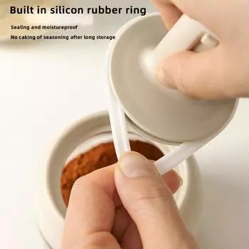 Кухонная приправа с телескопической ложкой, упакованная соль, глутамат натрия, приправа, емкость для кухни, кухонные принадлежности белый