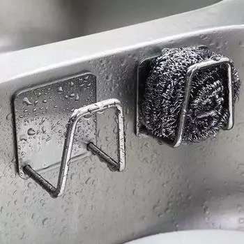 Кухонная раковина из нержавеющей стали, держатель для губок, самоклеящаяся сушилка для слива one size