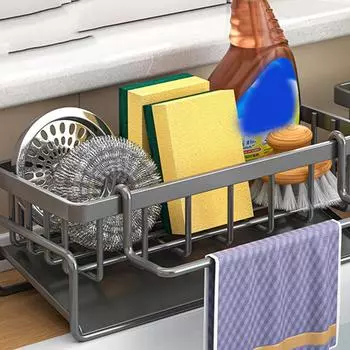 Кухонная раковина из нержавеющей стали, сливная стойка, губка для хранения, держатель для крана, сушилка для мыла, вешалка для полотенец, полка-органайзер, кухонные аксессуары