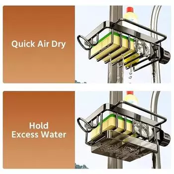 Кухонная раковина из нержавеющей стали, сушилка для губки, держатель для крана, вешалка для полотенец, полка-органайзер, кухонные принадлежности, держатель для слива раковины B2