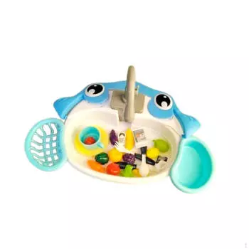 Кухонная раковина, набор игрушек с проточной водой, электрические подарки, ролевые игры для 3, 4, 5 человек синий