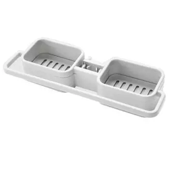 Кухонная раковина, тарелка, сушилка для мыла, губка, полка, лоток-органайзер серый