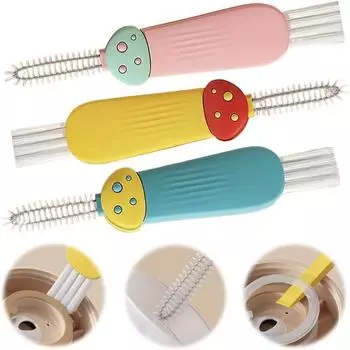 Кухонная щетка для чистки крышки гаджета, тонкая щетка, средство для чистки детских бутылочек для домашнего офиса розовый