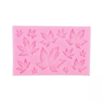 Кухонная силиконовая форма для шоколада и сахара, форма для помадки, декор для торта, форма для кленовых листьев серый белый