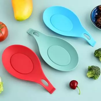 Кухонная силиконовая подставка для ложки, термостойкая подставка для столовых приборов, стеклянный коврик для ложки, кастрюли, кухонный поднос, подставка для еды, аксессуары, держатель для напитков