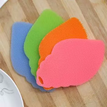 Кухонная силиконовая щетка для мытья посуды, миска, кастрюля, сковорода, чистящая щетка синий