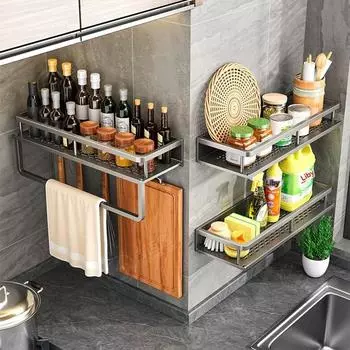 Кухонная стойка для приправ Кухонная стойка для хранения вещей Полка для ванной комнаты Водонепроницаемая стойка для душа Угловая стойка для хранения косметики