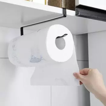 Кухонная стойка для рулонной бумаги, шкаф, вешалка для бумажных полотенец, вешалка для полотенец без перфорации, железная пластиковая обертка, стеллаж для хранения, настенная подвеска 26*10cm белый
