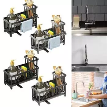 Кухонная столешница для мойки, держатель для губки, нержавеющая, устойчивая к коррозии, губка для мытья посуды A чёрный