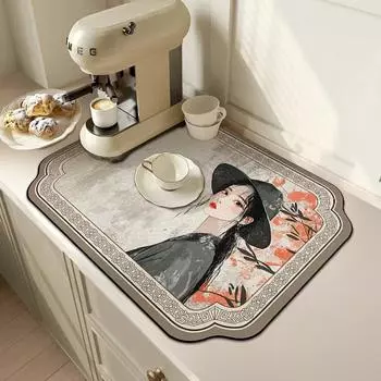 Кухонная столешница, новый китайский сливной коврик, чаша, поднос, стол, коврик для стола, древняя красота, впитывающая, быстросохнущая, нескользящая подставка 30 * 40Cm clean