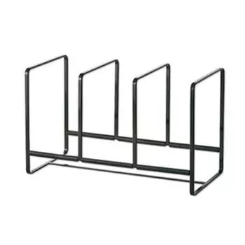 Кухонная столешница Стойка для хранения посуды Сверхпрочная Углеродистая сталь Тарелка Сковорода Крышка от кастрюли Сушилка Многофункциональный Органайзер-держатель для виниловых пластинок L чёрный