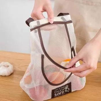 Кухонная сумка для фруктов и овощей, настенные органайзеры, многофункциональная сумка для хранения имбиря и чеснока, многоразовая сетчатая сумка для хранения