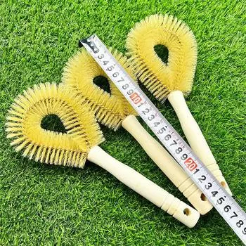 Кухонная свинья Бакенбарды Щетка для кастрюли с антипригарным покрытием Щетка для мытья посуды Щетка с деревянной ручкой Щетка для чистки Бытовая щетка для кастрюли 5pcs
