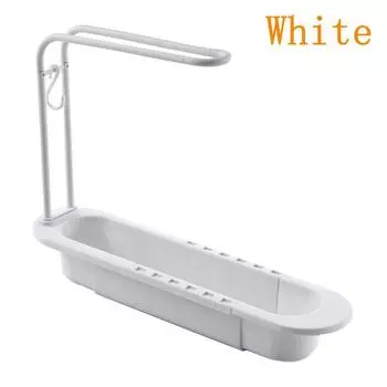 Кухонная телескопическая полка для слива раковины, полка для хранения полотенец и губок