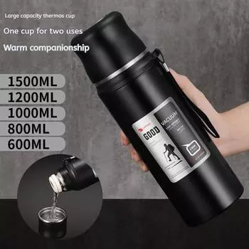 Кухонная термос из нержавеющей стали, двухслойная изолированная чашка, портативная бутылка для воды для кемпинга, альпинизма, стакан 600ml