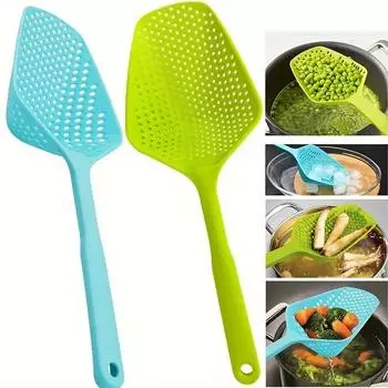 Кухонная утварь Гаджет Аксессуары Антипригарные Дуршлаги Лопатки Сито Овощи Утечка воды Принадлежности для готовки Инструменты 1PCS зелёный