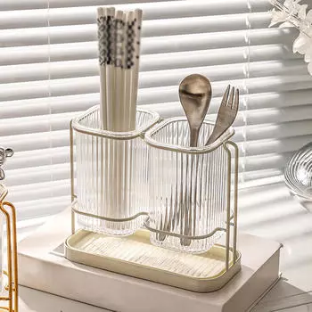 Кухонная утварь, глиняный органайзер для хранения столовых приборов и металлическая вешалка, клетка для слива палочек для еды на 2 чашки
