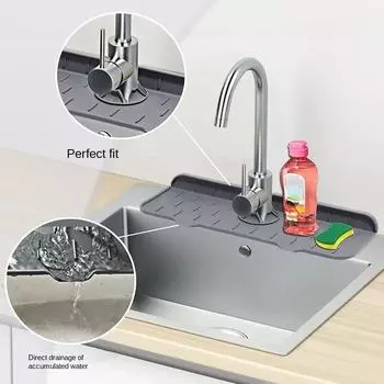 Кухонная утварь Силиконовая стойка Кухонные принадлежности Поднос Хранение Защитная крышка Раковина) коробка. ванная комната (для Faucet Utensil Mat Sponge Splash