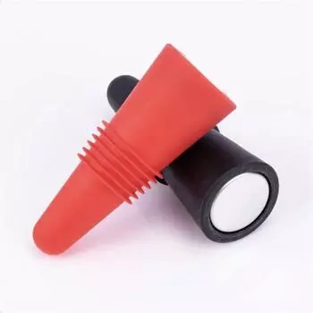 Кухонная утварь: Винные пробки, Пробки для винных бутылок с дном из нержавеющей стали, Винные пробки из пищевого силикона, Пробки для винных бутылок One Size чёрный