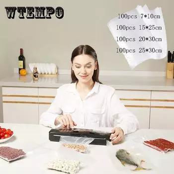 Кухонная вакуумная упаковочная машина для пищевых продуктов включает в себя сумки, лучшие автоматические коммерческие бытовые машины Machine+100pcs 7*10cm