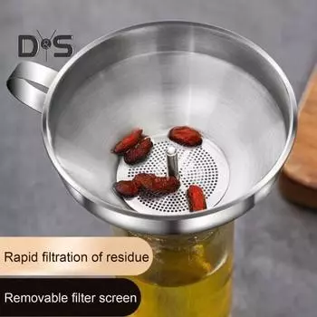 Кухонная воронка из нержавеющей стали со съемным фильтром для пищевых продуктов. Мини-металлическая кухонная воронка для переноса эфирных масел, жидких сухих ингредиентов, косметики. S