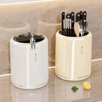 Кухонная вращающаяся полка для ножей без держателя для сушки в виде кролика, домашняя стойка для палочек для еды, многофункциональная, все в одном