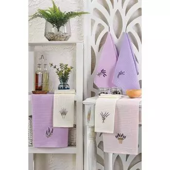 Кухонное полотенце для сушки, 6 шт., 30 х 50 см, цветок лаванды