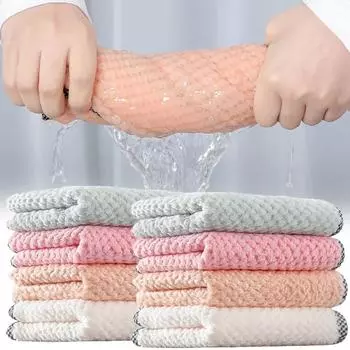Кухонное полотенце, тряпка для мытья посуды, легко моющаяся кухонная тряпка, антипригарная, утолщенная маслом салфетка для чистки стола, впитывающая губка для мытья посуды