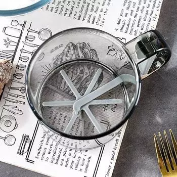 Кухонное сито для муки, ручное полуавтоматическое сито для сахара, шейкер для порошка, ручка, мерный стакан, инструмент для изготовления кухонных инструментов для выпечки