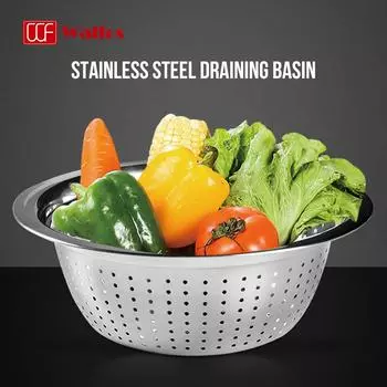 Кухонное сито из нержавеющей стали walfos для мытья фруктов и овощей, сито для рисомойки, сушилка для пасты для приготовления пищи на кухне, кухонные принадлежности 24cm
