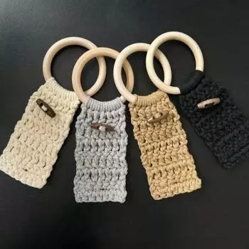 Кухонное вязаное крючком полотенце держатель для посуды держатель для полотенец простая установка полотенце экономящее место чёрный