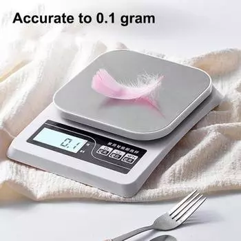 Кухонные электрические весы 0,1 г 3 кг высокоточные с ЖК-дисплеем на батарейках мини чёрный