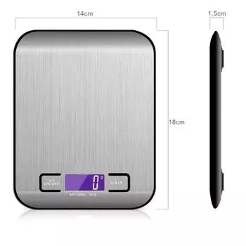 Кухонные электронные весы для выпечки, небольшие водонепроницаемые бытовые весы из нержавеющей стали, электронные пищевые весы 5kg battery model чёрный