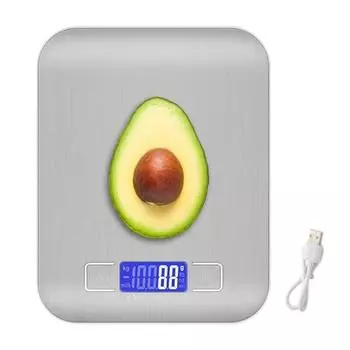 Кухонные электронные весы с зарядкой через USB, ЖК-дисплей, цифровые пищевые весы с функцией тары для выпечки, приготовления пищи, диеты, приготовления еды, домашней кухни, выпечки