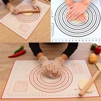 Кухонные антипригарные силиконовые коврики для выпечки, вкладыши для раскатки торта, тесто для пиццы, коврик для помадки 26*29CM красный