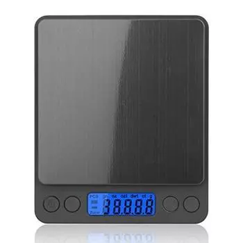 Кухонные цифровые весы из нержавеющей стали 0, 1 г/3 кг, многофункциональные кухонные весы, вес (Серебряный)
