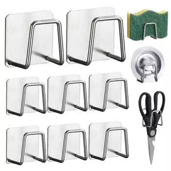 Кухонные губки Стеллажи Самоклеящиеся губки для раковины Сушильные полки для слива Аксессуары для кухонных раковин Прямая поставка Нержавеющая сталь