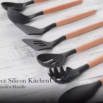 Кухонные инструменты для приготовления пищи, нетоксичные инструменты для приготовления пищи, выпечки, посуда, лопатка, ложка, скребок, щетка, лопата, венчик для яиц, токарь, силиконовый whisk чёрный