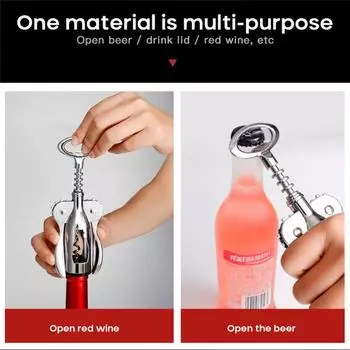 Кухонные инструменты, открывалка для пивных бутылок, гаджет, винные аксессуары, металлический штопор для вина, открывалка для бутылок официанта из нержавеющей стали