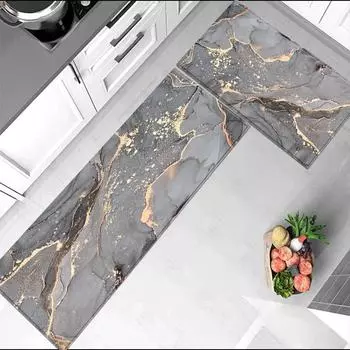 Кухонные коврики с абстрактным принтом для пола, мягкий прикроватный коврик для спальни, набор ковриков для ванной, губка, абсорбент 40x60cm 1pcs